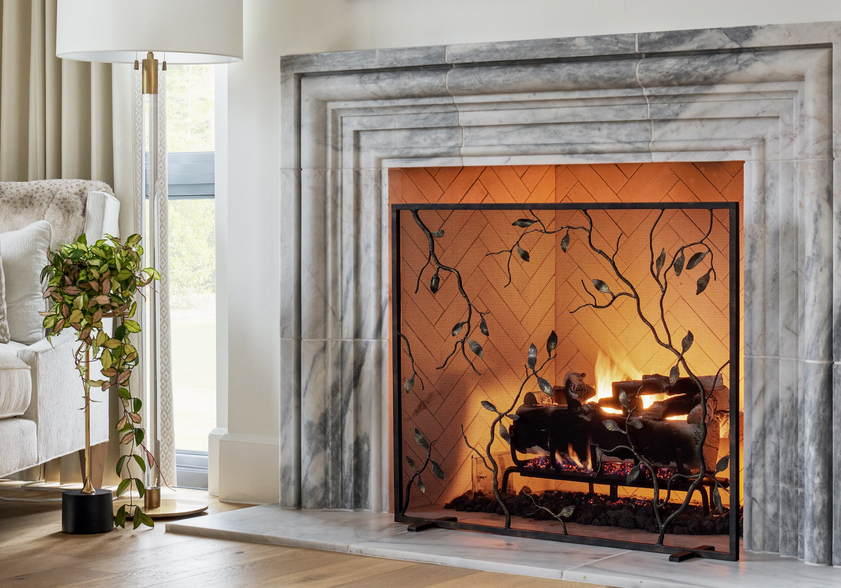 Oak Leaf Fire Screen