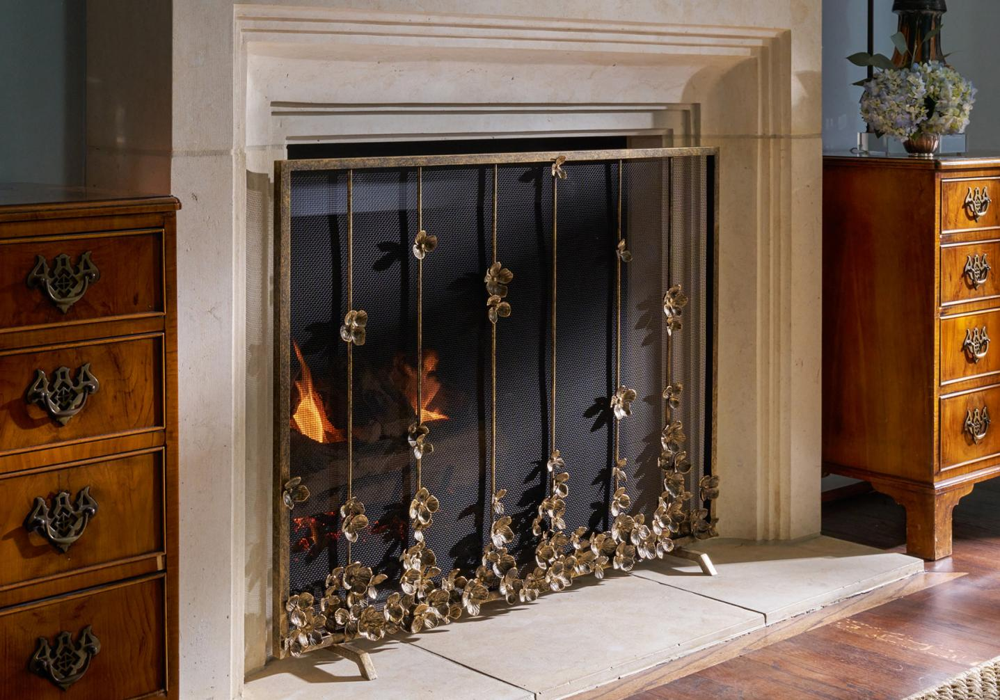 Artistry and Warmth Combined: Hand-Painted Fireplace Screen Ideas