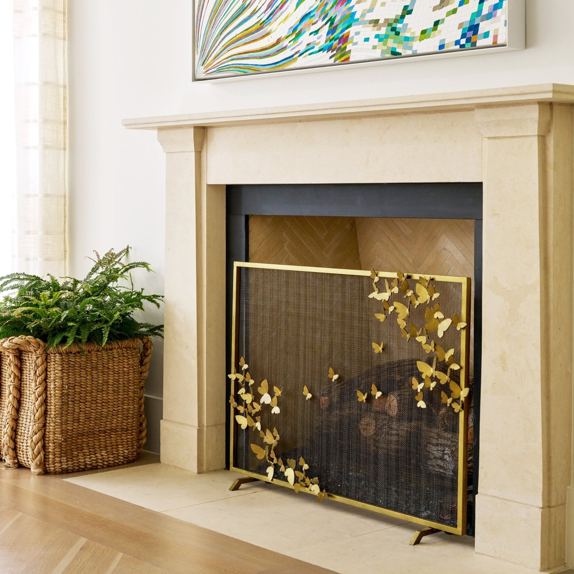 Butterfly, Lighter Fireplace Screen