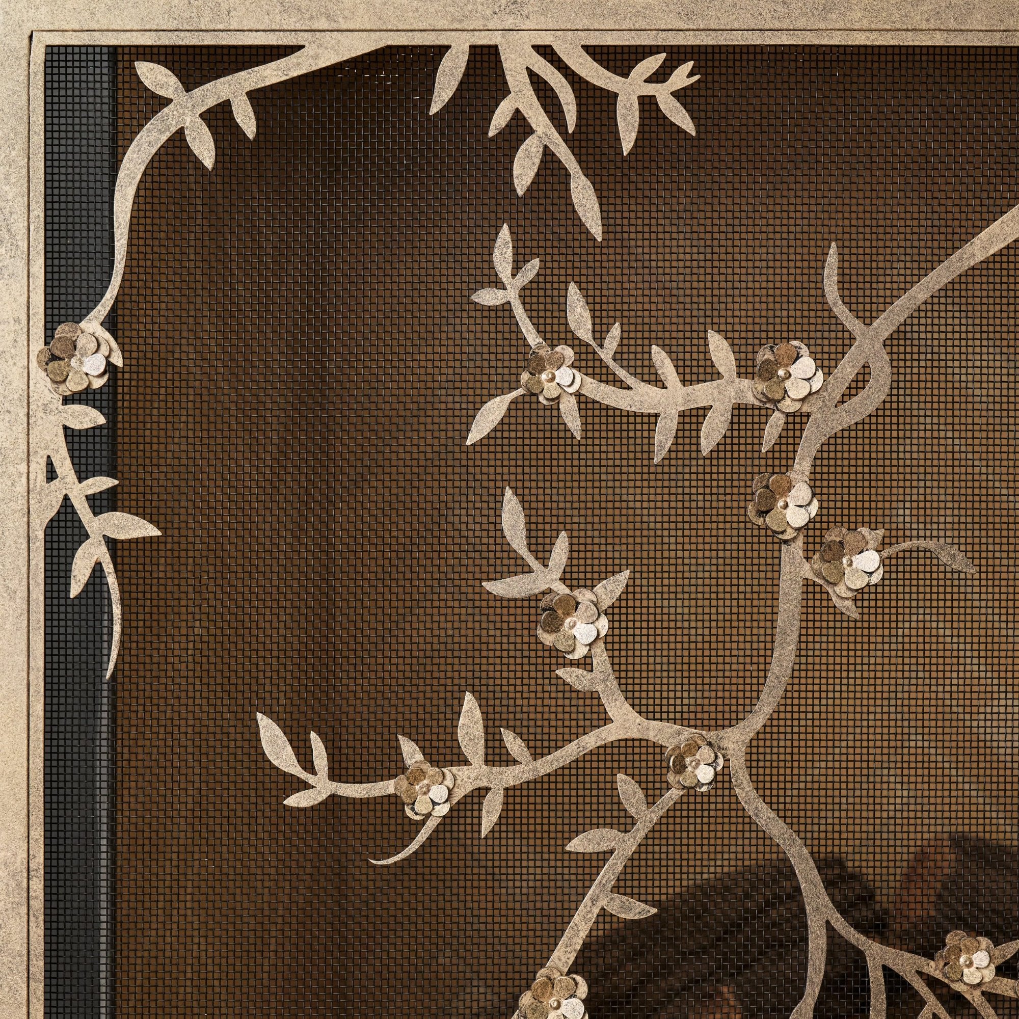 Plum Blossom Fireplace Screen