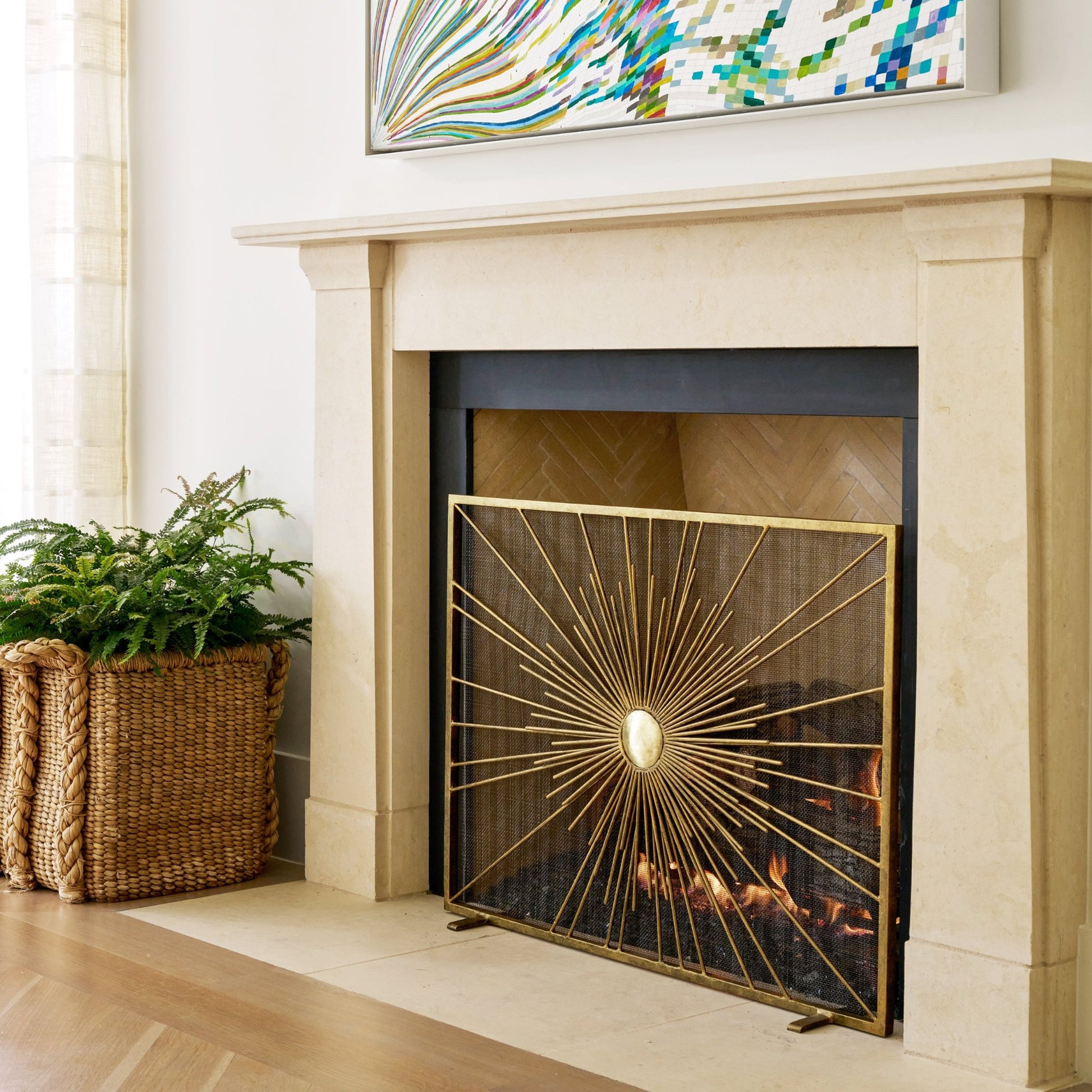 Sunburst Fireplace Screen