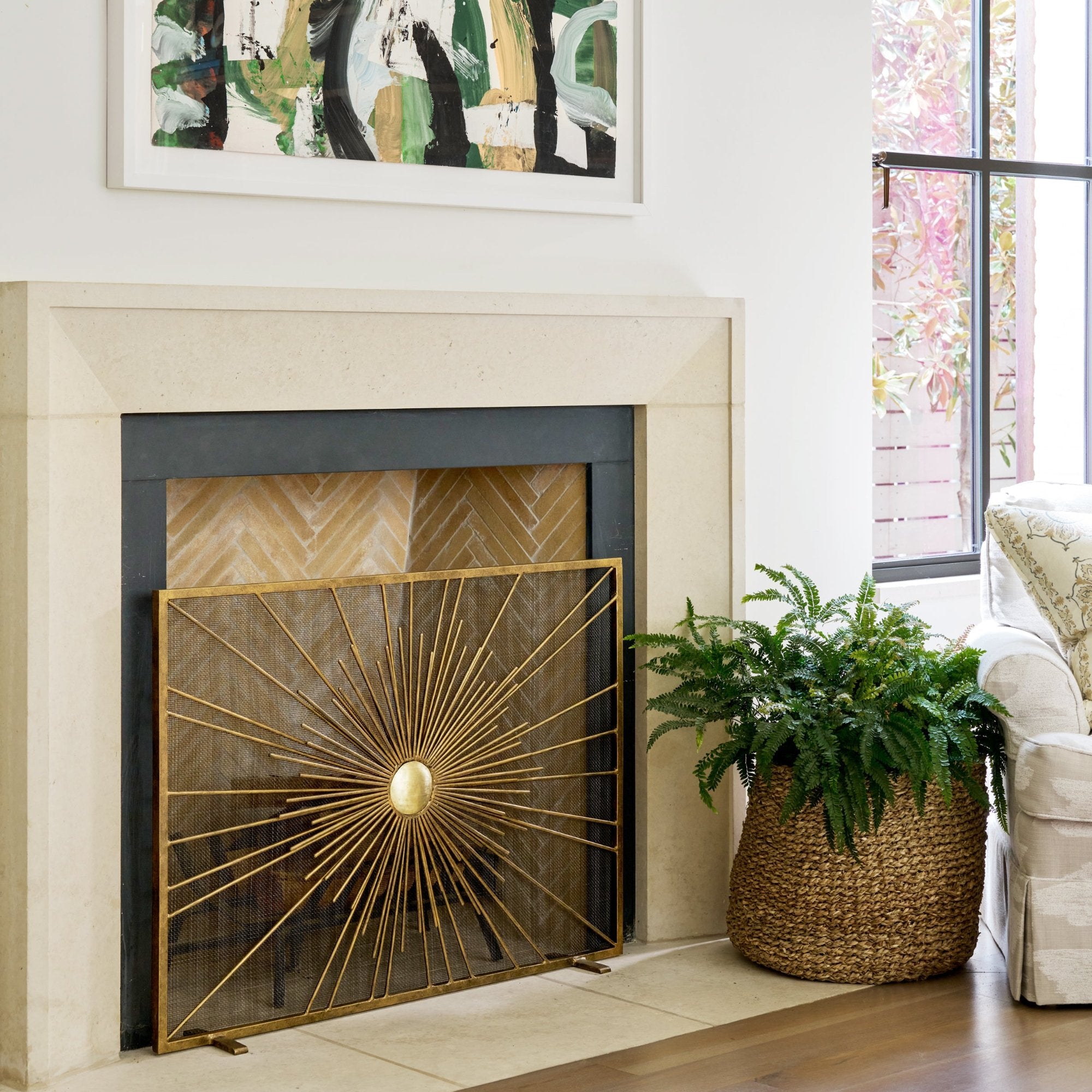 Sunburst Fireplace Screen