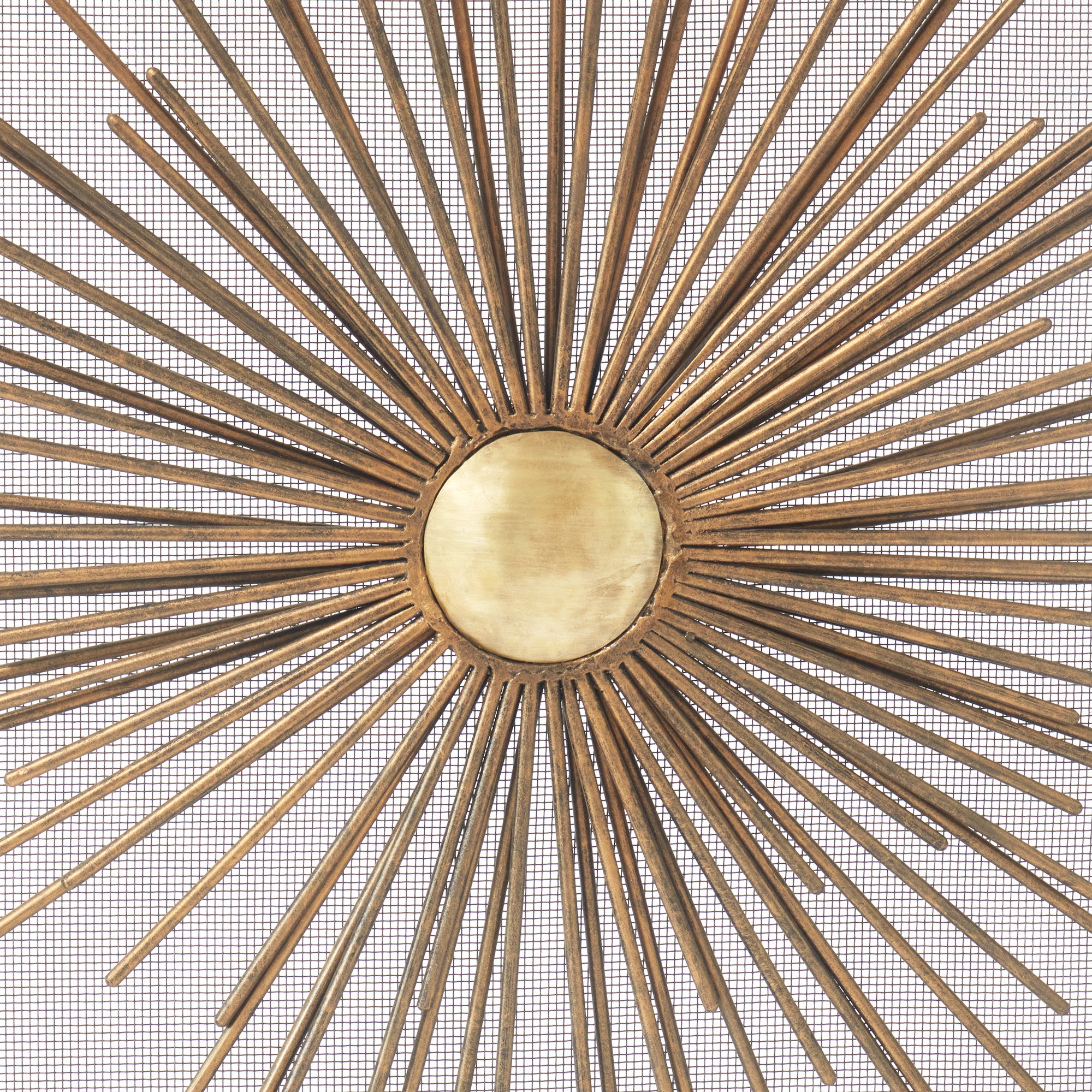 Sunburst Fireplace Screen in Aged Gold