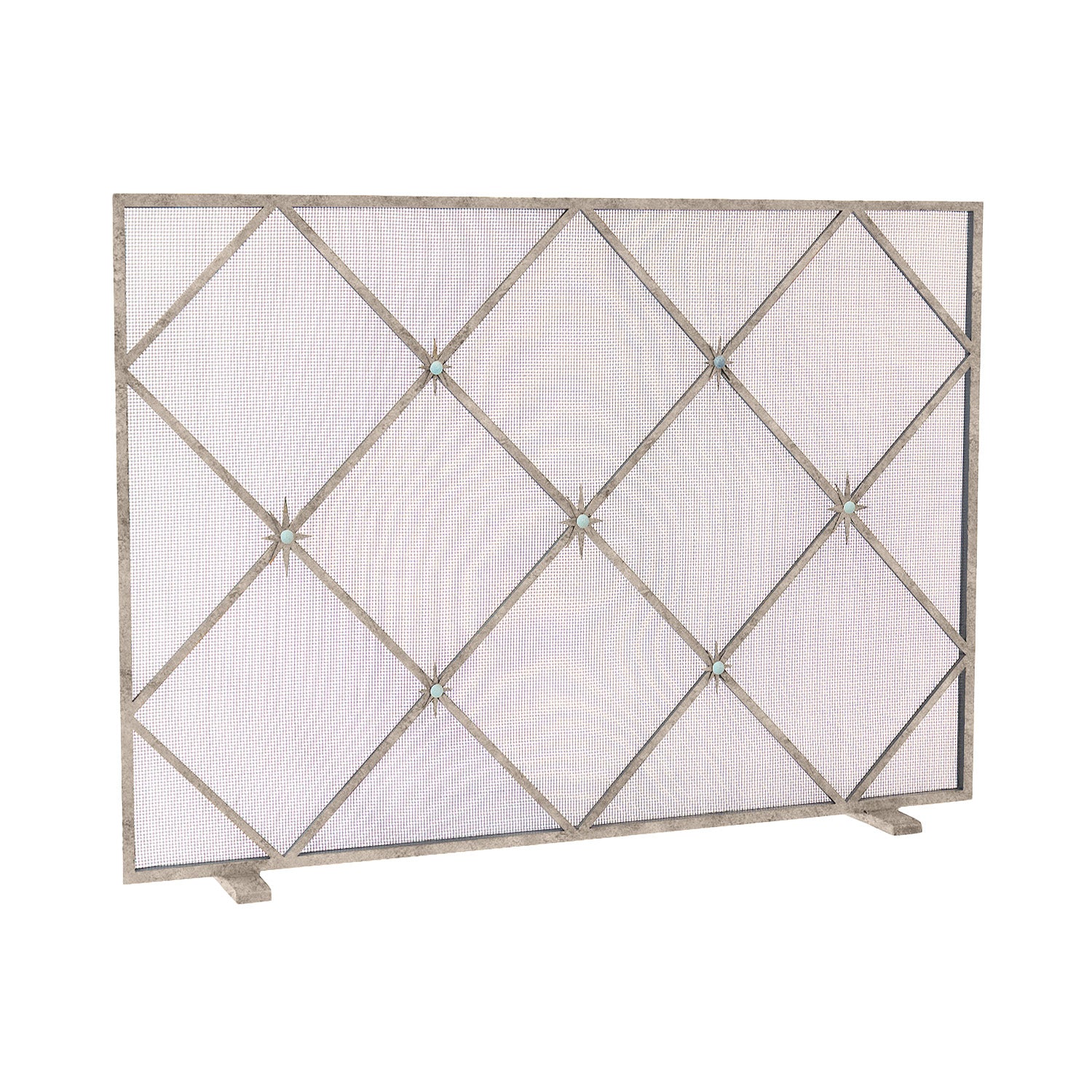 Celeste Fireplace Screen in Aged Silver