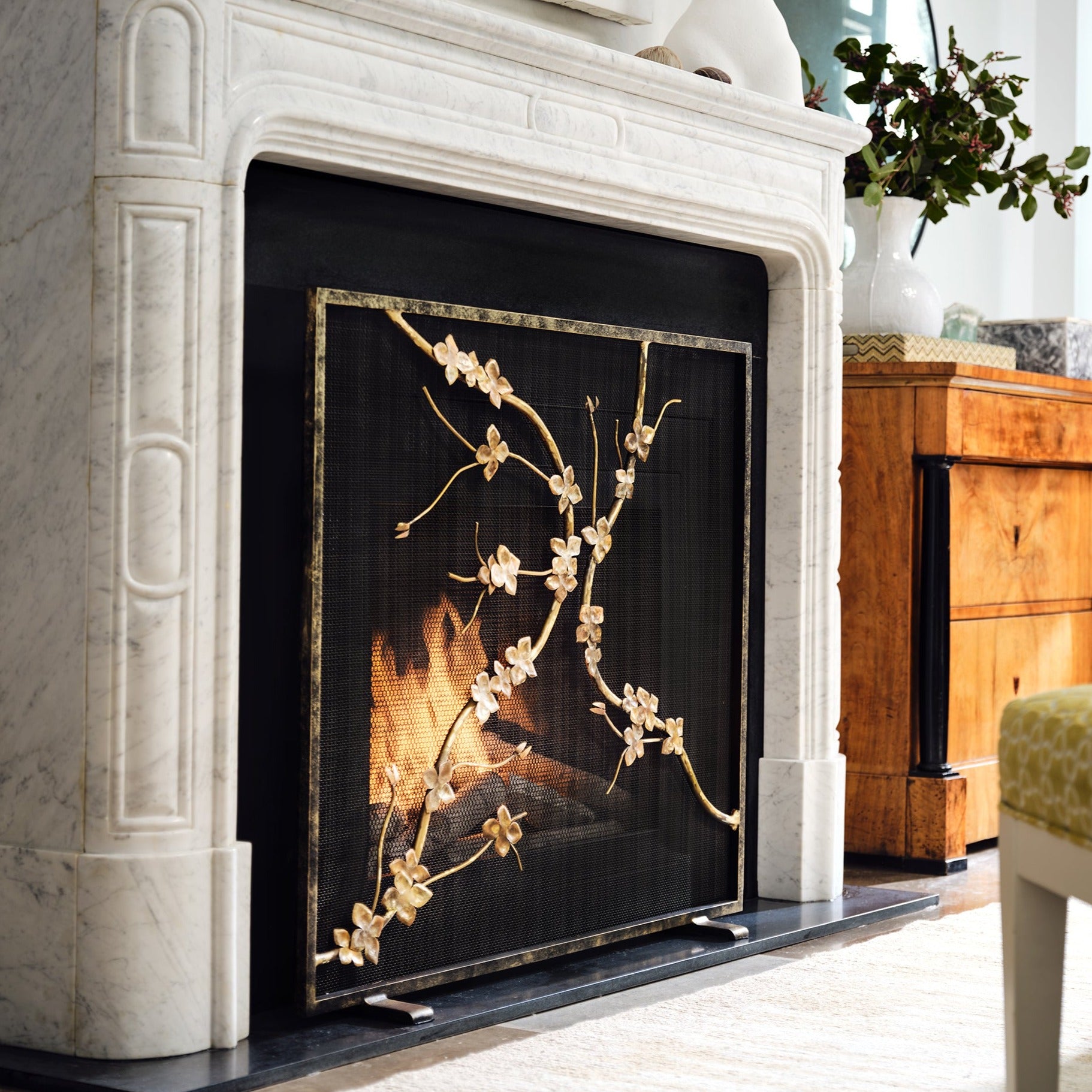 cherry blossom fire screen