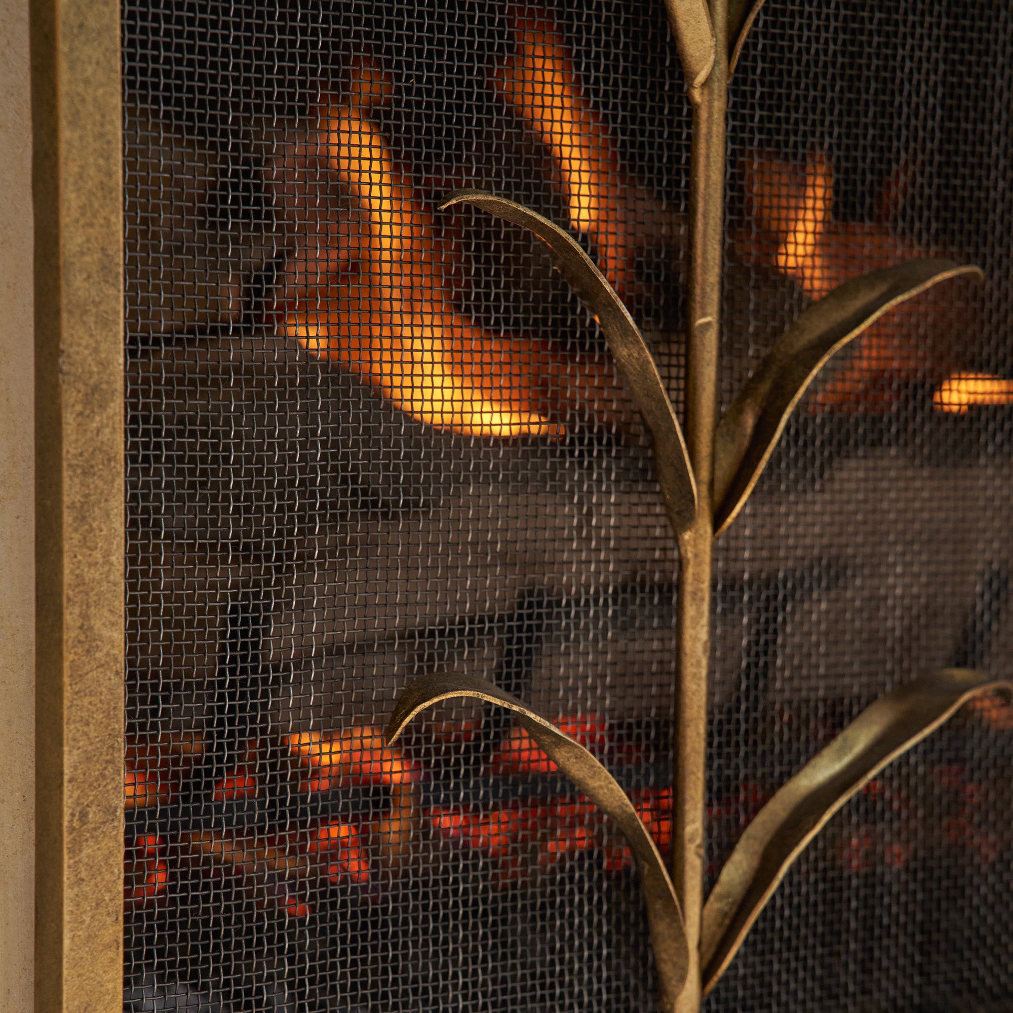 Lily Stems Fireplace Screen