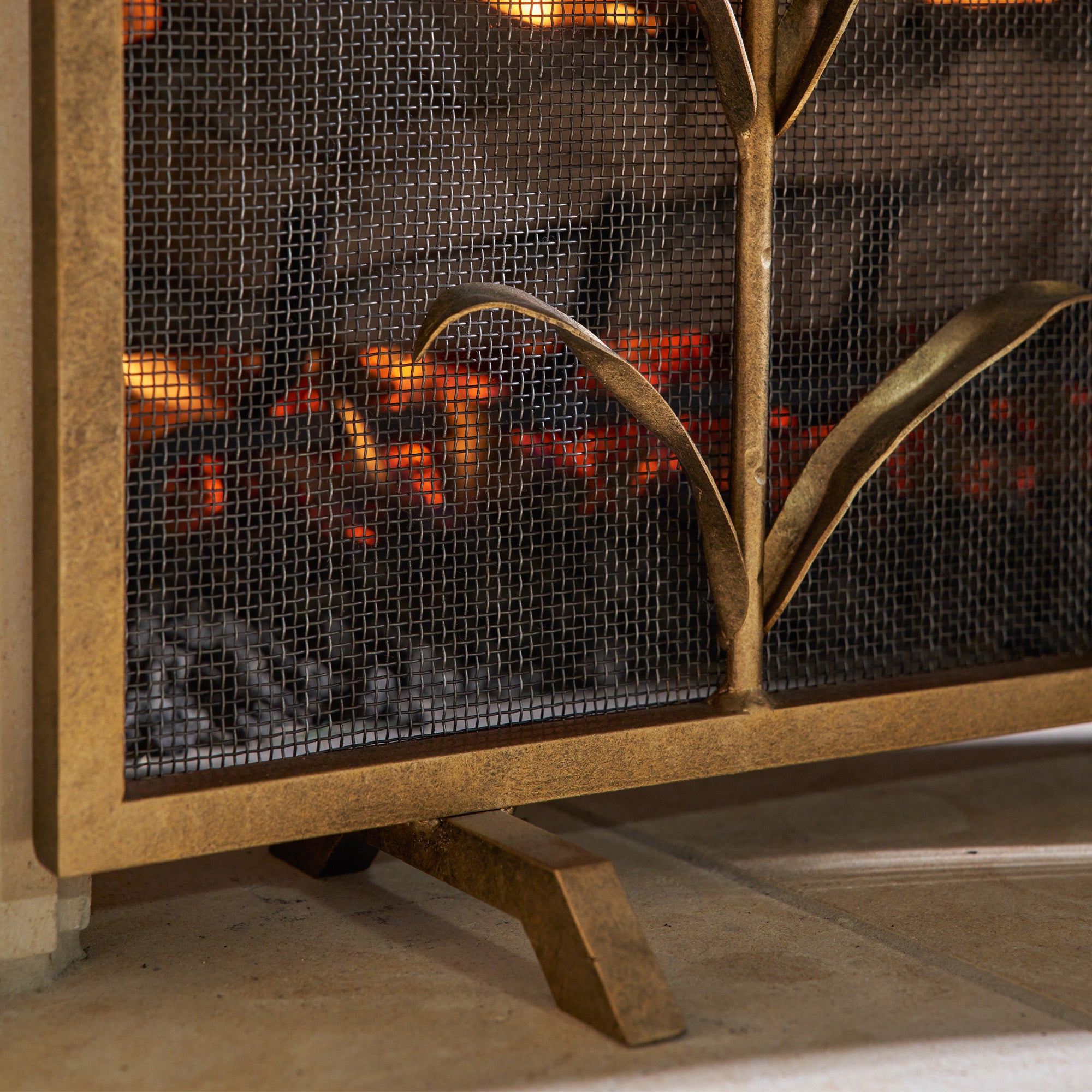 Lily Stems Fireplace Screen