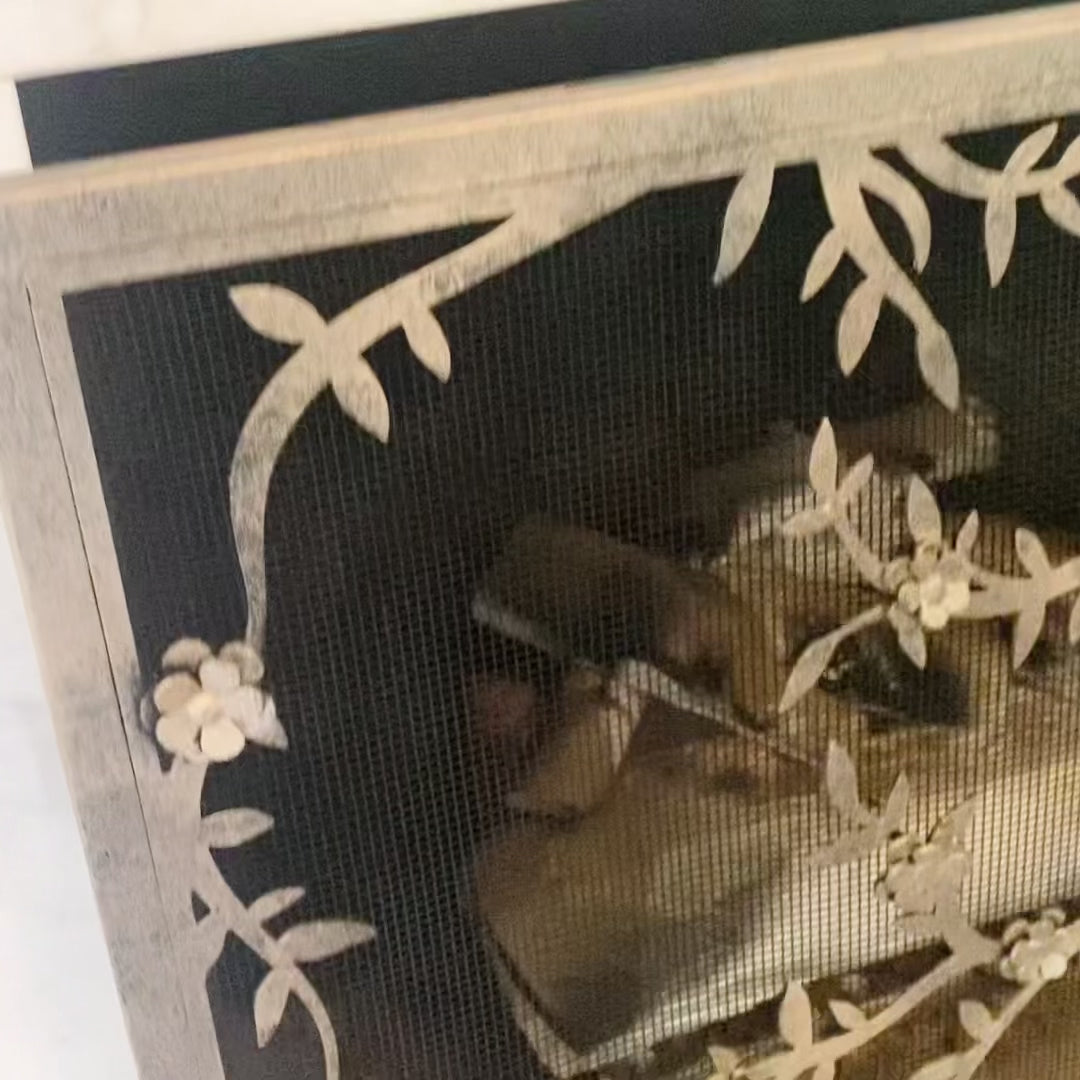 Load video: Plum Blossom Fireplace Screen