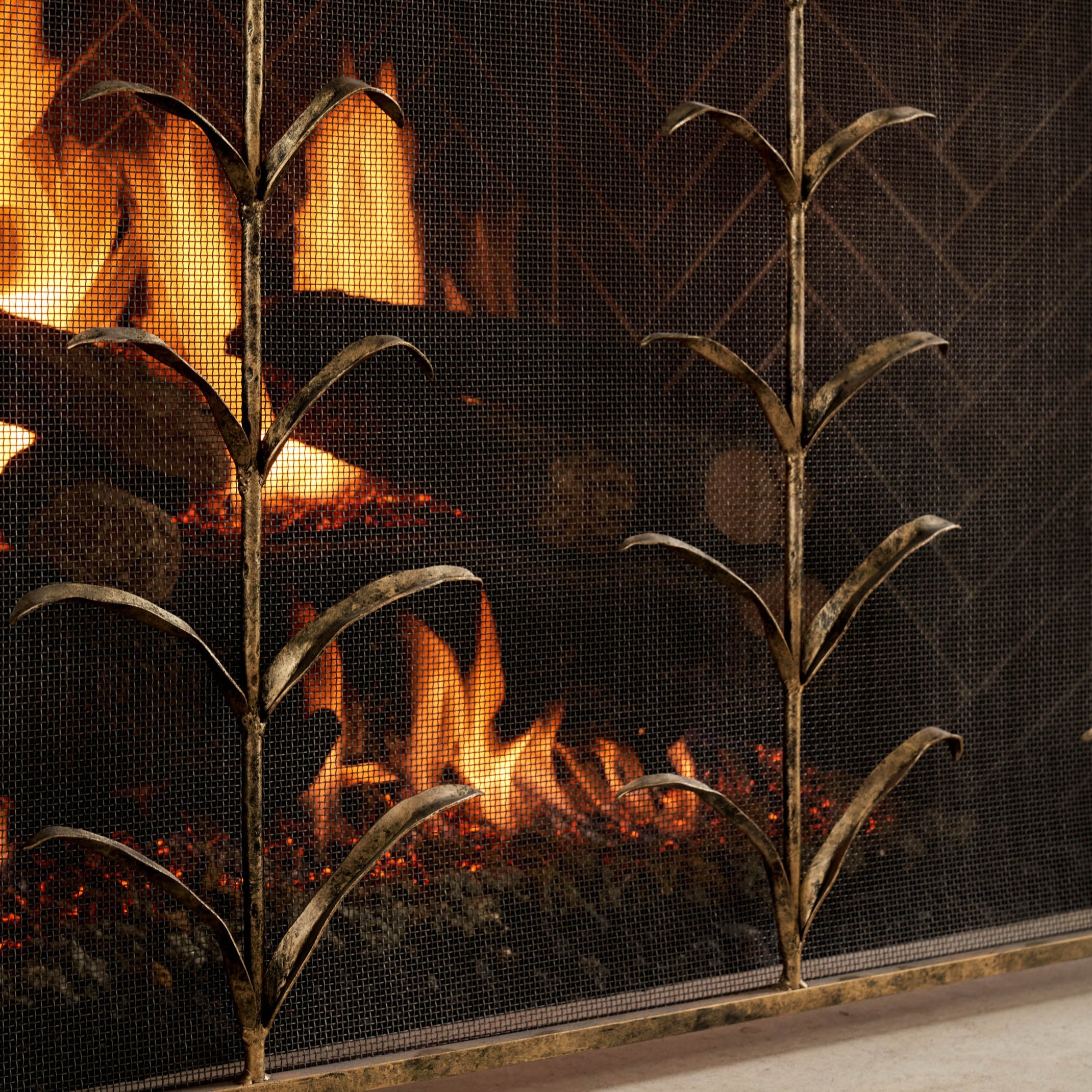 Lily Stems Fireplace Screen